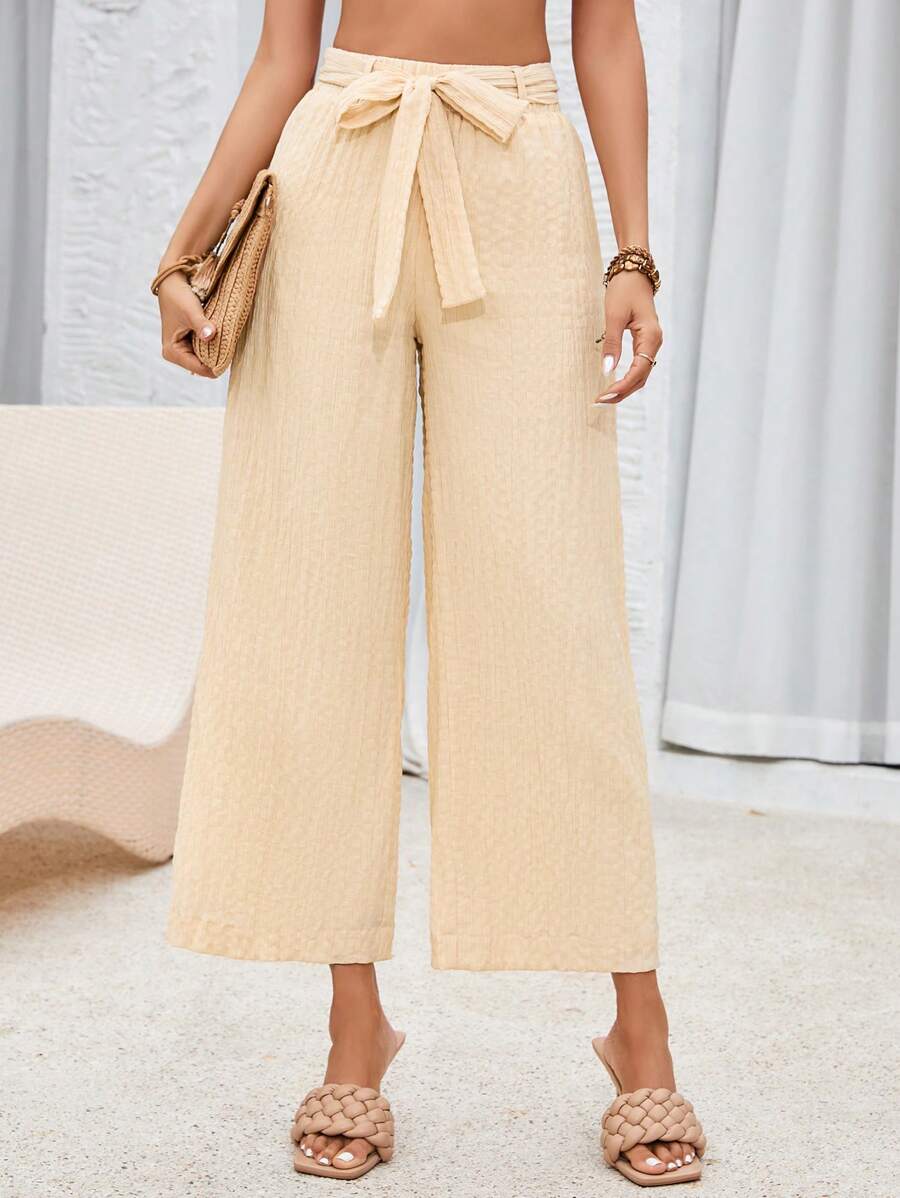 Aveloria Women's Solid Wide Leg Pants Fall Cloth For Women - Apricot - View 1