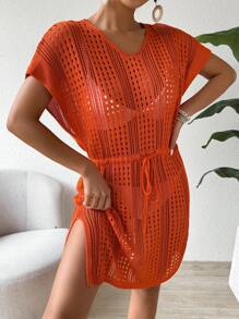 Breezaya 2024新款露空針織毛衣連衣裙