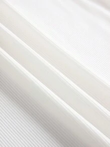 INAWLY 純色圓領修身短版背心 - 白色 - 查看 4