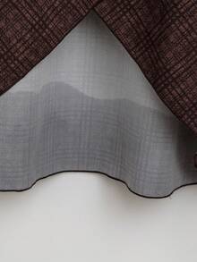 EMERY ROSE 大码不对称下摆格子连衣裙 - 咖啡棕 - 查看 4