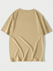 ROMWE MEN Men Tropical Print Tee - Apricot - View 2