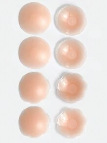 8pcs Self-Adhesive & Reusable Silicone Nipple Covers For Women's B Cup - Baby Pink - View 1