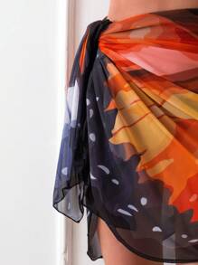 SHEIN Swim Women's Butterfly Printed Kimono Summer - Multicolor - View 6