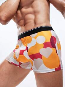 Men's Heart & Polka Dot Pattern Printed Boxer Shorts - Multicolor - View 3