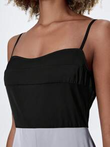 Maija Đầm màu đen và bạc xẻ hông sang trọng có dây đeo spaghetti cho nữ - Nhiều màu - Xem 7