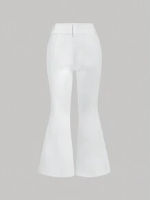 SHEIN MOD Vintage High Waisted Flared Jeans In White For Women Plus Size - White - View 2
