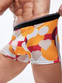 Men's Heart & Polka Dot Pattern Printed Boxer Shorts - Multicolor - View 6
