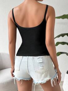 SHEIN Unity Camisola De Tirantes Para Mujeres, Sencilla, Con Estilo Y Ajustada Para Adelgazar.