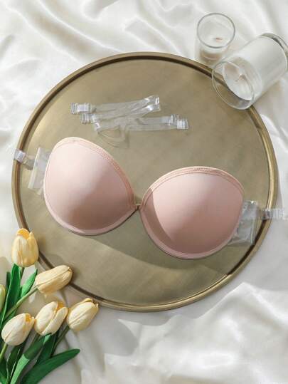 SHEIN Sostén liso sin tirantes para mujer