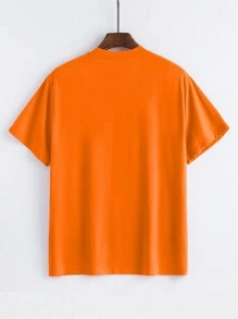 INAWLY 大尺碼女士眼睛印花圓領短袖t恤 - 橘色 - 查看 2