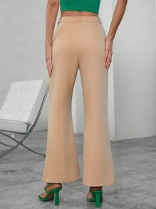 GENKIRA Của phụ nữ Màu thuần Bùng nổ Quần tây - Màu Khaki - Xem 2