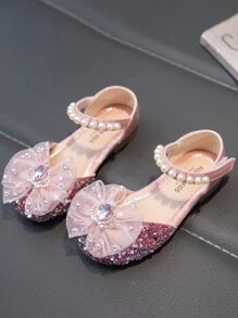 Zapatos planos para niños con pedrería, zapatos de princesa de moda para niñas - Rosa - Ver 3