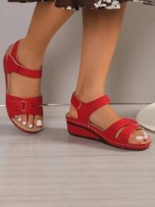 Women's Comfortable Wedge Sandals With Strap, Soft Sole, Handmade, Thick Bottom, Ultralight