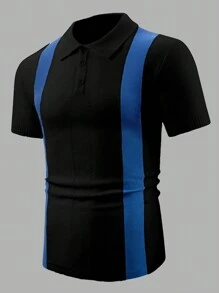 Manfinity Homme Maglia A Maniche Corte In Maglia A Blocchi Di Colore Per Uomo