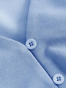 SHEIN MOD Retro Vintage Clothes Crossed Frenulum Drawstring Side Crop Tank Top - Blue - View 5