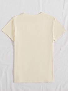 INAWLY Camiseta casual de manga corta con gráfico de cuello redondo con patrón de corazón y flor para mujeres - Albaricoque - Ver 2