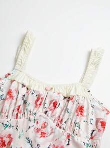 SHEIN Unity Floral Print Spaghetti Strap Dress - Pink - View 4