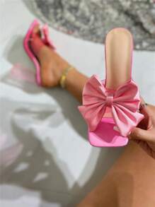 Sandalias Rosadas De Tacón Alto Para Damas Con Tacones De Cristal - Rosa - Ver 2