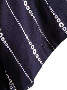 Men's Striped Short Sleeve Shirt - Black - View 4