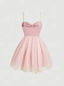 SHEIN MOD Women's Plus Size Contrast Mesh Sequin Corset Cami Date Night Dress,Birthday Dresses For Women