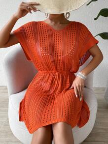 Breezaya 2024新款露空針織毛衣連衣裙