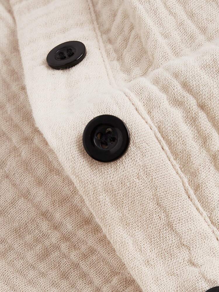 Solid Textured Shirt With Butterfly Tie