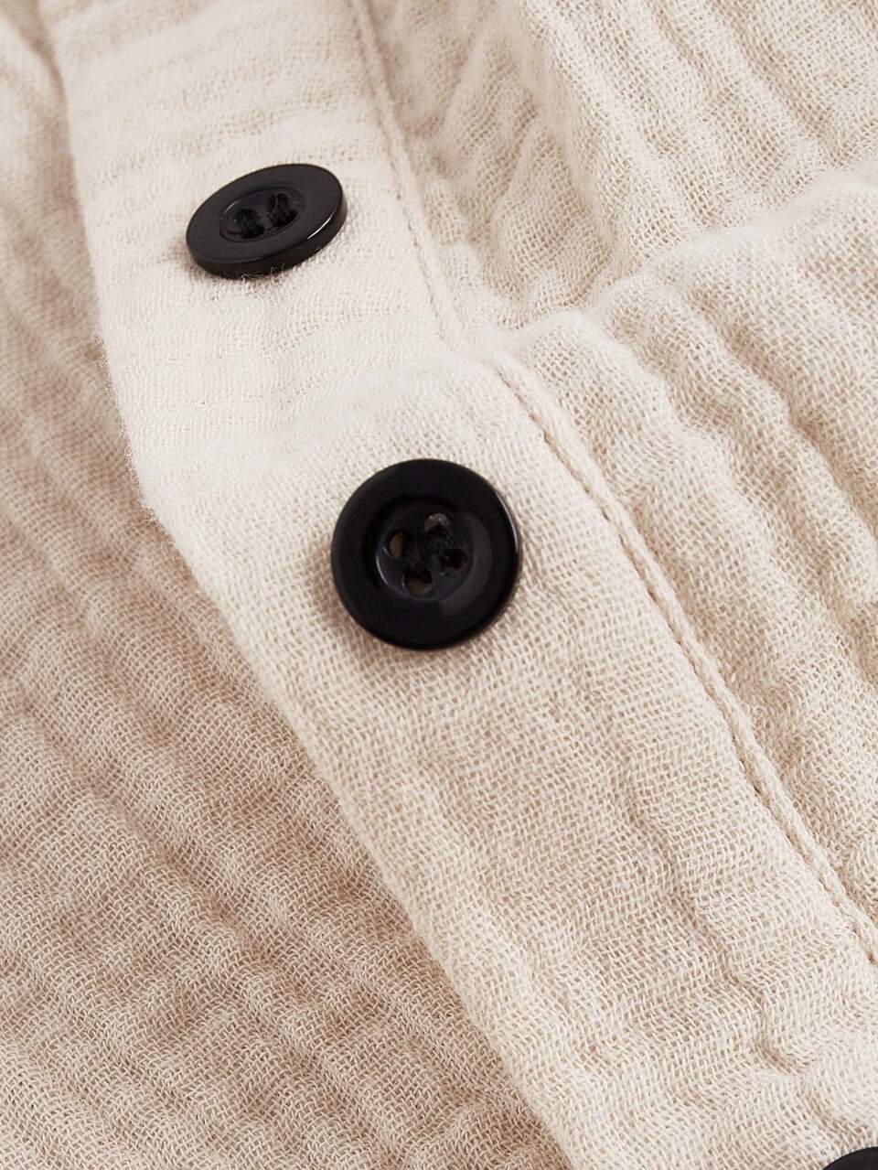 Solid Textured Shirt With Bow Tie