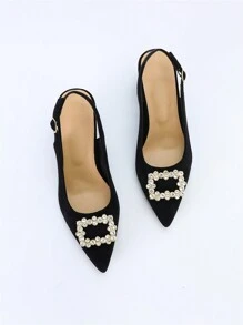 女士豹紋高跟涼鞋,附踝帶（圖案隨機） - 黑色 - 查看 3