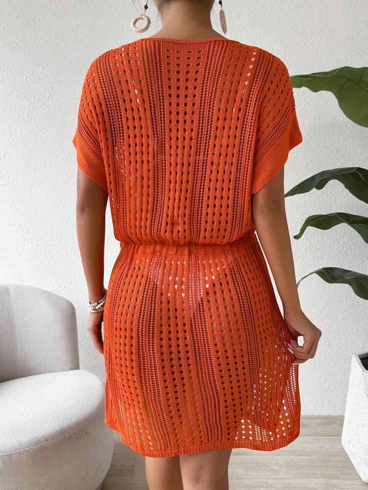 2024 New Hollow Out Knitted Sweater Dress