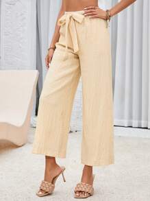 Aveloria Pantalones Anchos Sólidos Para Mujer