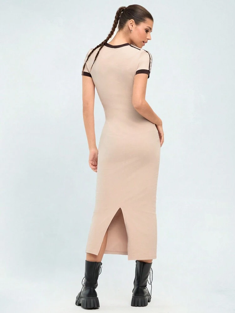 Women's Letter Print Round Neck Short Sleeve Dress