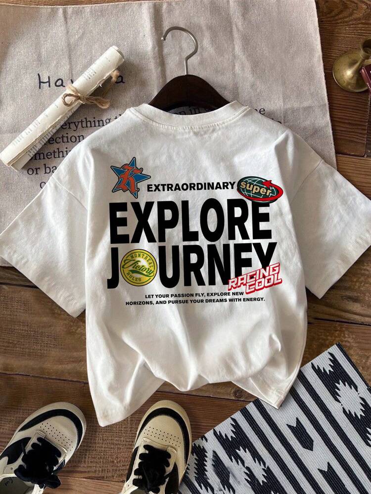 Women Summer Casual Round Neck Short Sleeve T-Shirt EXTRAORDINARY Super EXPLORE JOURNEY Victory LET YOUR PASSION FLY, EXPLORE NEW HORIZONS, AND PURSUE YOUR DREAMS WITH ENERGY.
