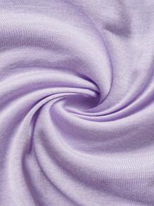 SHEIN 2入組幼兒女童休閒運動心形及亮片印花短袖t恤和短褲套裝,適用於春夏戶外活動 - 紫色 - 查看 8