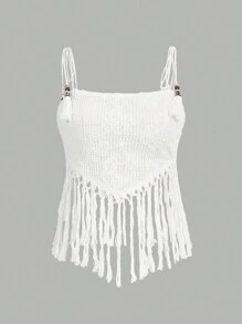 SHEIN SXY Summer Vacation Beach Short White Tank Top