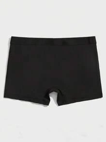 Men's Funny Cute Black High Stretch Fabric Animal Print Trunks With Tape Detail - Black - View 2