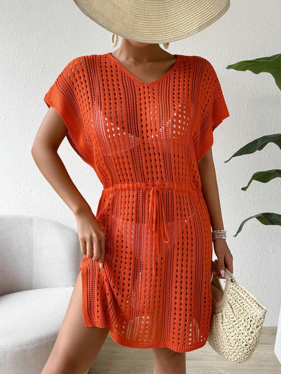 Breezaya 2024新款露空針織毛衣連衣裙