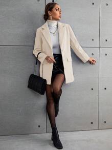 EMERY ROSE 女式缺口领单排扣大衣