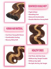 Density Pro Klavierfarbe P4/27 Body Wave Menschenhaar Bündel Highlight-bündel 1 Stück Doppelnähflechte-bündel Mit Braunen Und Honigblonden Farben Für Frauen