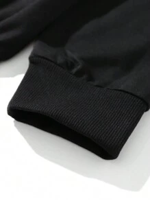 ROMWE MEN Goth Áo nỉ họa tiết chữ và hình cho nam, trường học - màu đen - Xem 3
