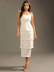 Anewsta 白色分層女裝蛋糕裙 - 白色 - 查看 1