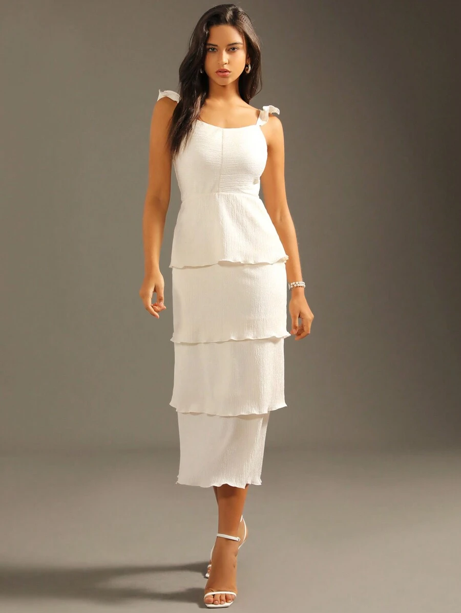 Anewsta 白色分層女裝蛋糕裙 - 白色 - 查看 1