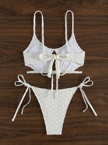 SHEIN Swim Women's Solid Color Textured Bikini Set Summer Beach