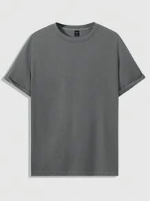 ROMWE MEN Street Life Camiseta con eslogan y gráfico de figura para hombre, escolar - Gris - Ver 2