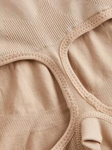 Women's High Stretch Apricot Cut Out Plain Casual Comfy Shapewear Leggings - Apricot - View 4