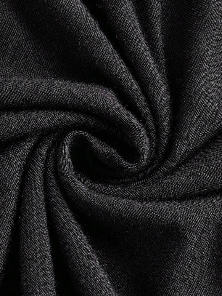Ballet Bow Lace Trim Ruffle Oif The Shoulder Summer Black Dress