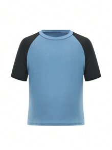 Young Boys' Two-Tone Short Sleeve Sports Top