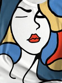 INAWLY Figure Graphic Tee Graphic Tees Women Tops