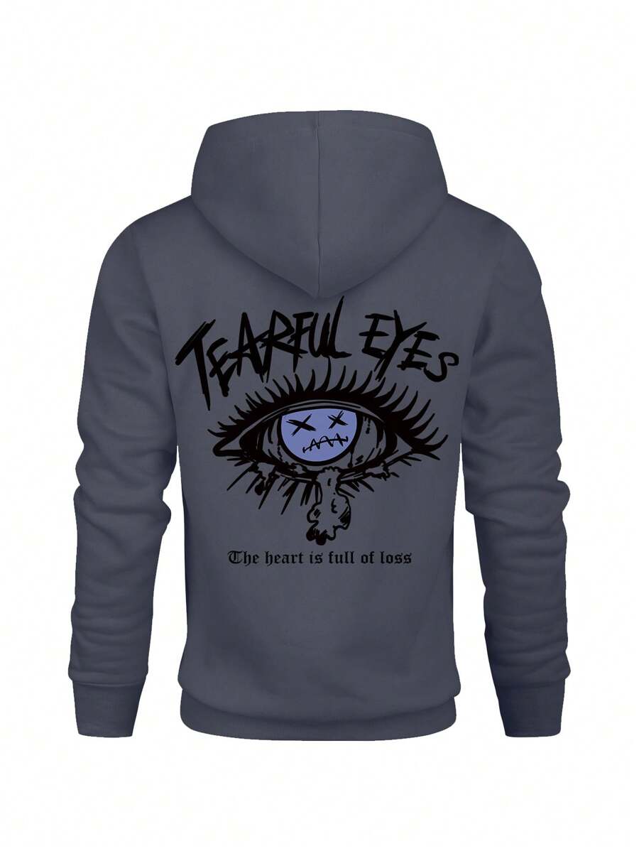 Manfinity LEGND Sweat À Capuche Pour Homme Avec Slogan Et Graphique De Dessin Animé, Poche Kangourou