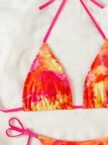 SHEIN Swim 水洗染v領頸掛比基尼套裝