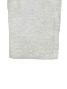 纯色圆领短袖休闲T恤和打底裤套装 夏季 - 灰色 - 查看 3